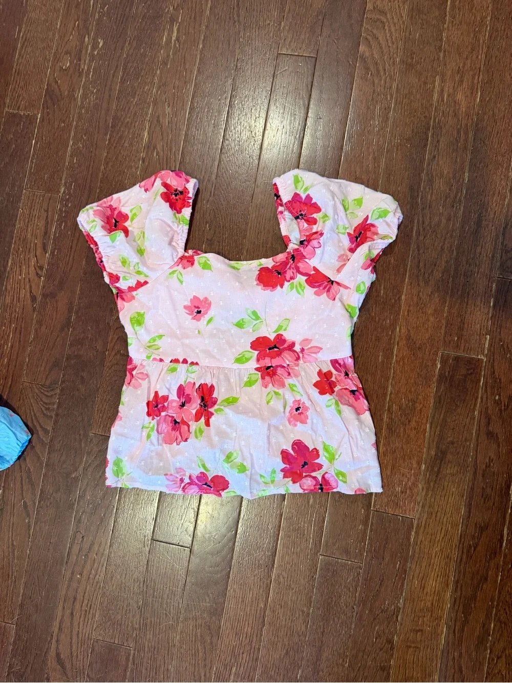 The Children's Place Pink Floral Puff-Sleeve Top